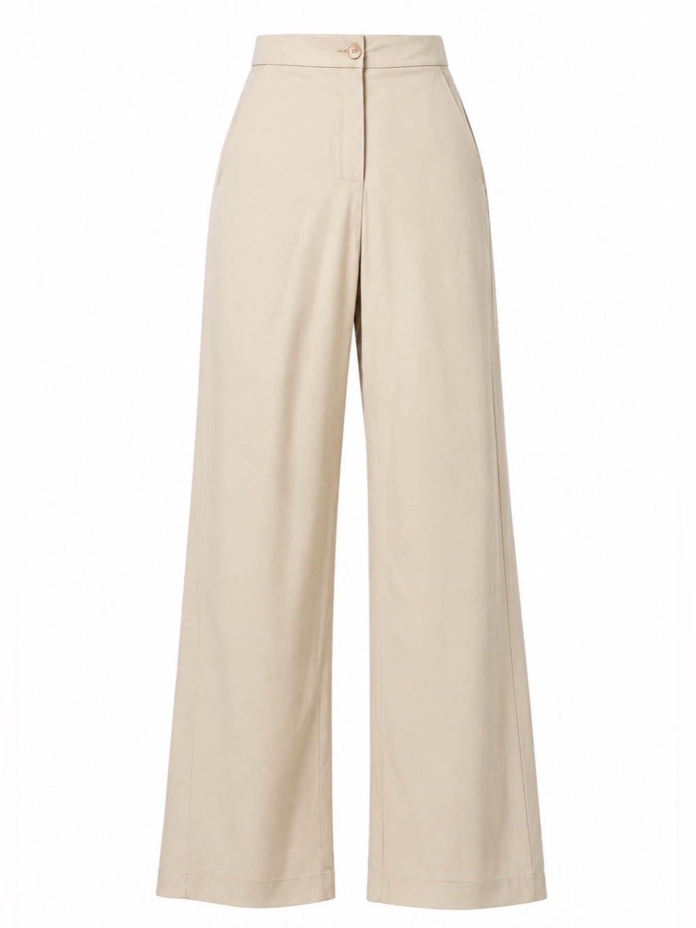 SUNCOO Paris Johan Pants Women’s T2 US 10 Khaki Cotton Wide Leg Pull On Casual